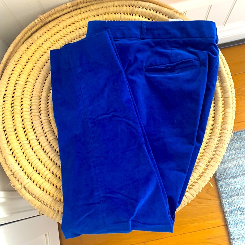 Royal blue velvet pants Sloan